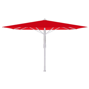 Bahama Jumbrella Allwetterschirm, Sonnenschirm freigestellt auf weißem Hintergrund (Betex Farbe Tomato), Klassischer Bahama Gastroschirm