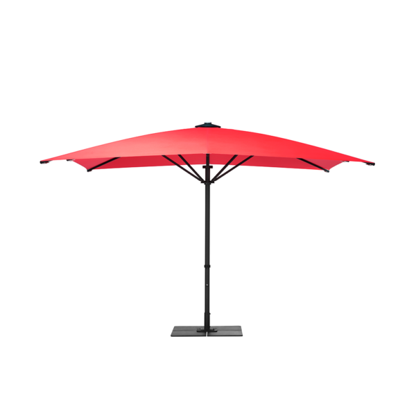 Bahama Pure Allwetterschirm, Sonnenschirm freigestellt auf weißem Hintergrund (Betex Farbe Tomato), Sonnenschirm für privatem Gebrauch